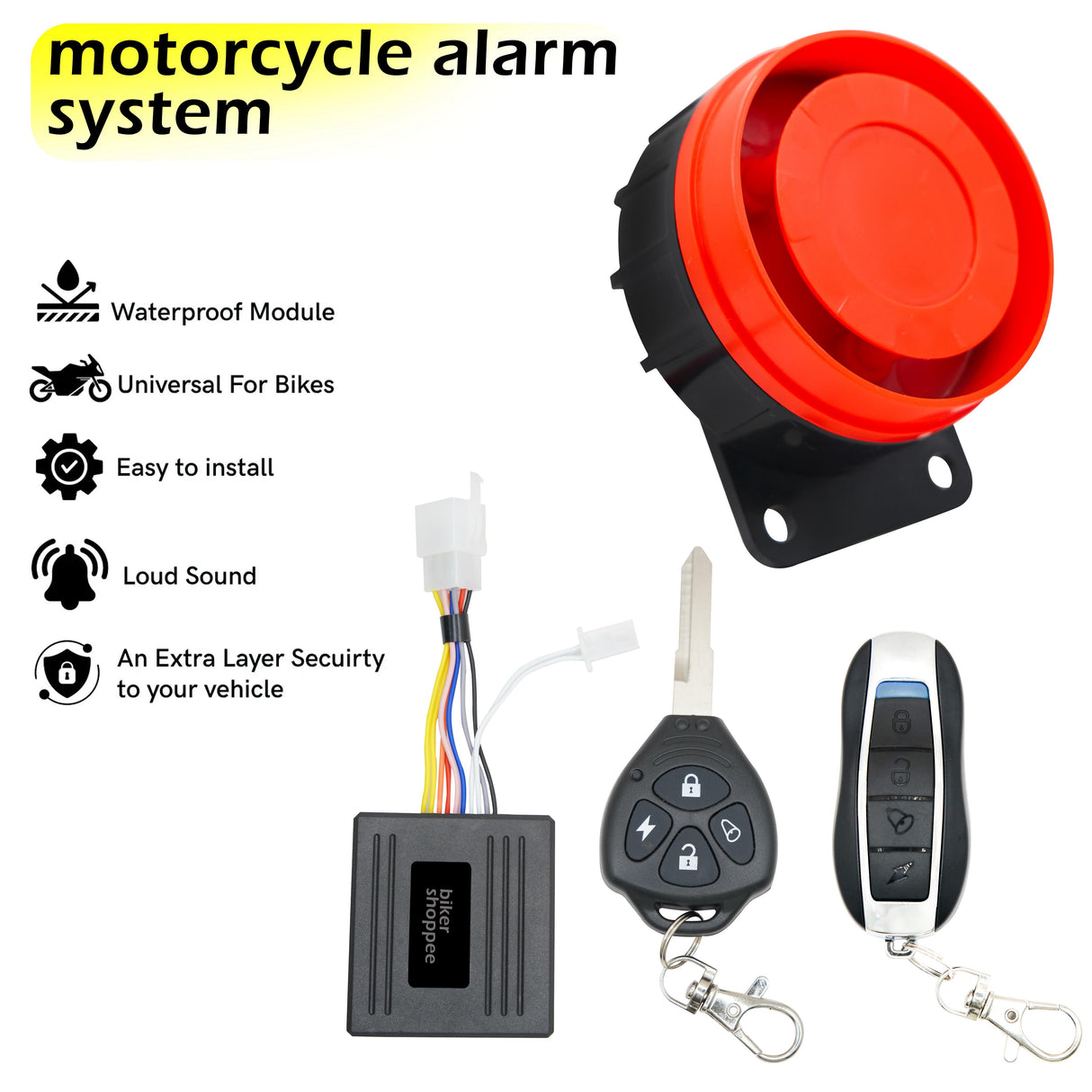 NON TALKING ALARM CENTER LOCKING FOR MOTORCYCLE