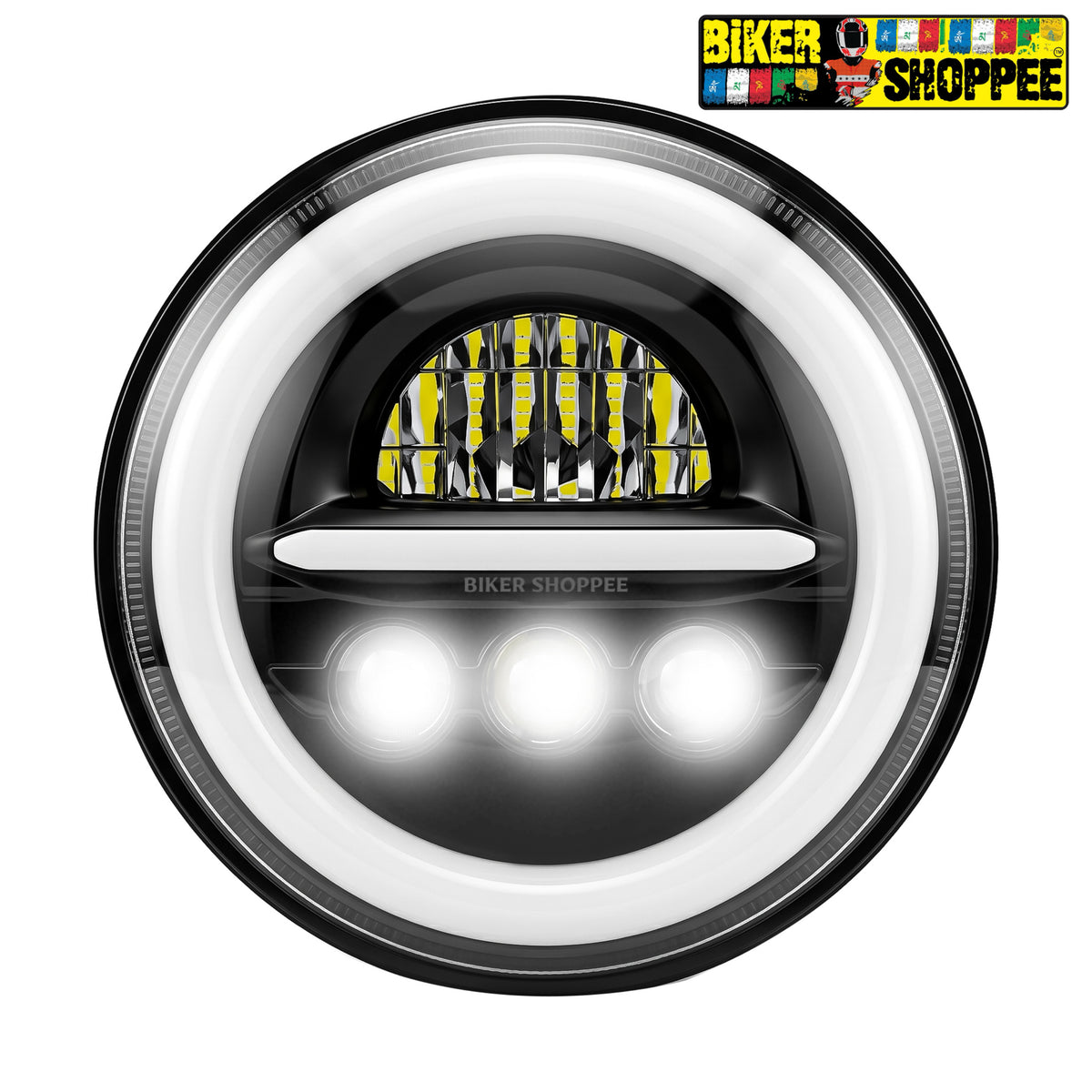 LIU HJG H-C305 MINUS RING PRO 7 INCH LED HEADLIGHT WITH FOG LIGHT | BIKER SHOPPEE
