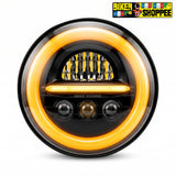 LIU HJG H-C305 MINUS RING PRO 7 INCH LED HEADLIGHT WITH FOG LIGHT | BIKER SHOPPEE