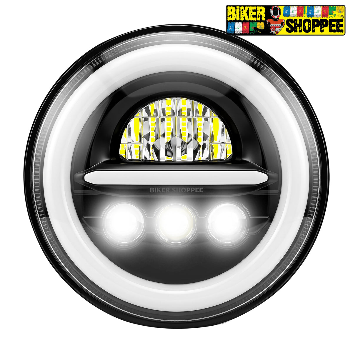 LIU HJG H-C305 MINUS RING PRO 7 INCH LED HEADLIGHT WITH FOG LIGHT | BIKER SHOPPEE
