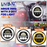 LIU HJG H-C305 MINUS RING PRO 7 INCH LED HEADLIGHT WITH FOG LIGHT | BIKER SHOPPEE