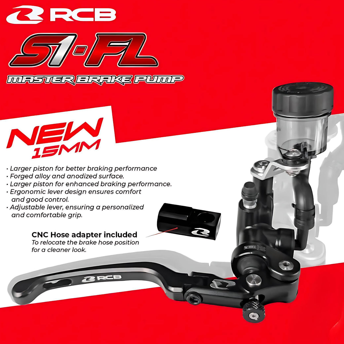 Rcb Center Spring RCB S1-FL MASTER BRAKE PUMP 15MM โ BiKER SHOPPEE