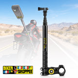 MOTORCYCLE TELESCOPIC SELFIE STICK WITH HANDLEBAR CAMERA MOUNT FOR INSTA360 GOPRO DJI | BIKER SHOPPEE