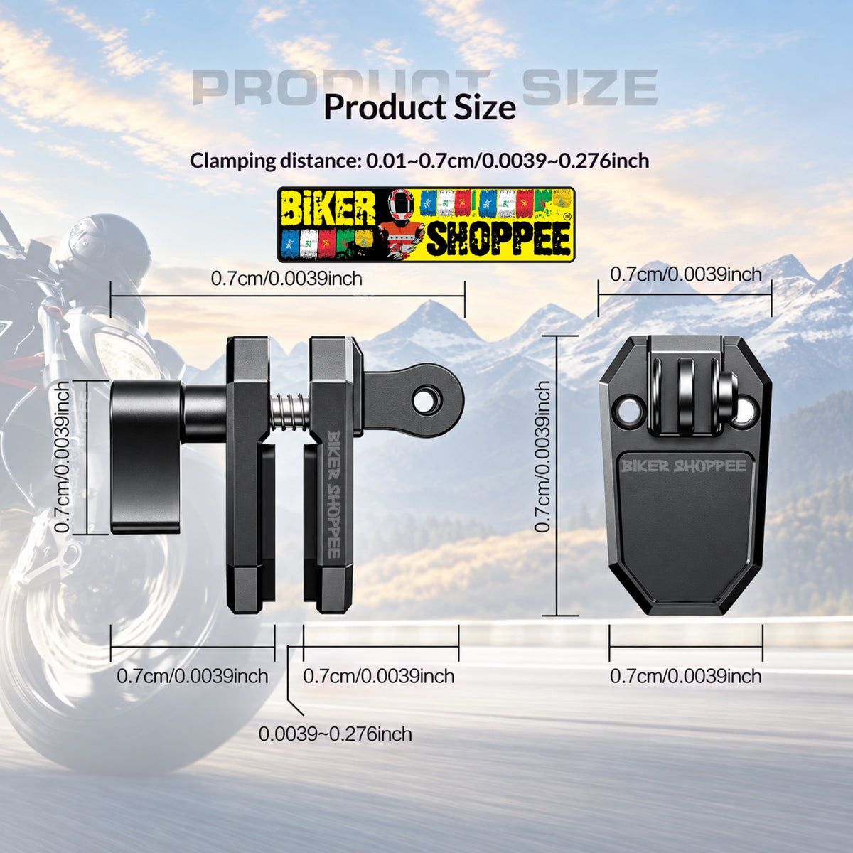 MOTORCYCLE WINDSHIELD ACTION CAMERA CLAMP MOUNT FOR GOPRO INSTA360 DJI | BIKER SHOPPEE