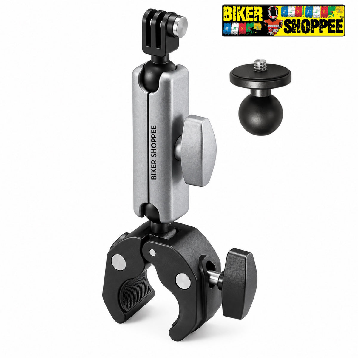 UNIVERSAL MOTORCYCLE HANDLEBAR ACTION CAMERA MOUNT FOR GOPRO INSTA360 DJI | BIKER SHOPPEE