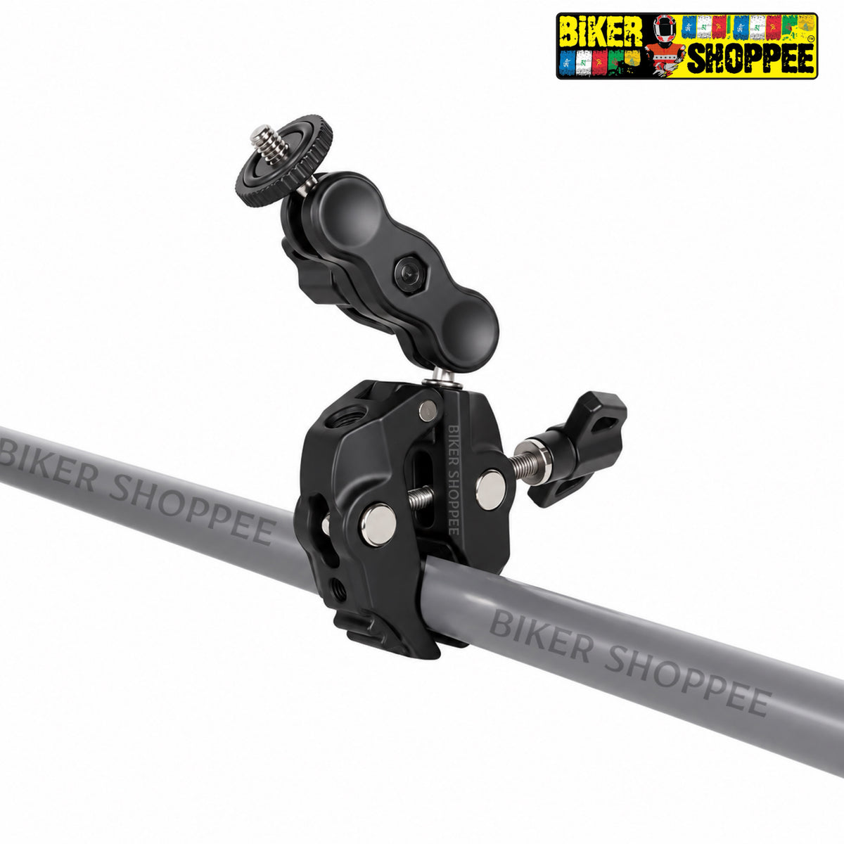 MOTORCYCLE ACTION CAMERA SUPER CLAMP MOUNT WITH 360° MAGIC ARM | BIKER SHOPPEE