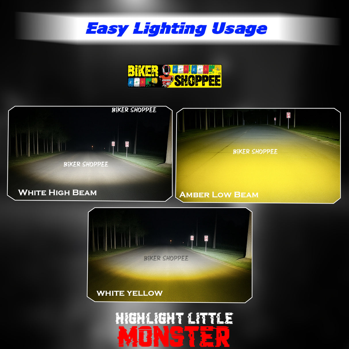 LITTLE MONSTER JX130 QUAD SHOT LED FOG LIGHT PAIR