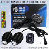 LITTLE MONSTER DK16 LED FOG LIGHT WITH WIRING AND WIRELESS SWITCH