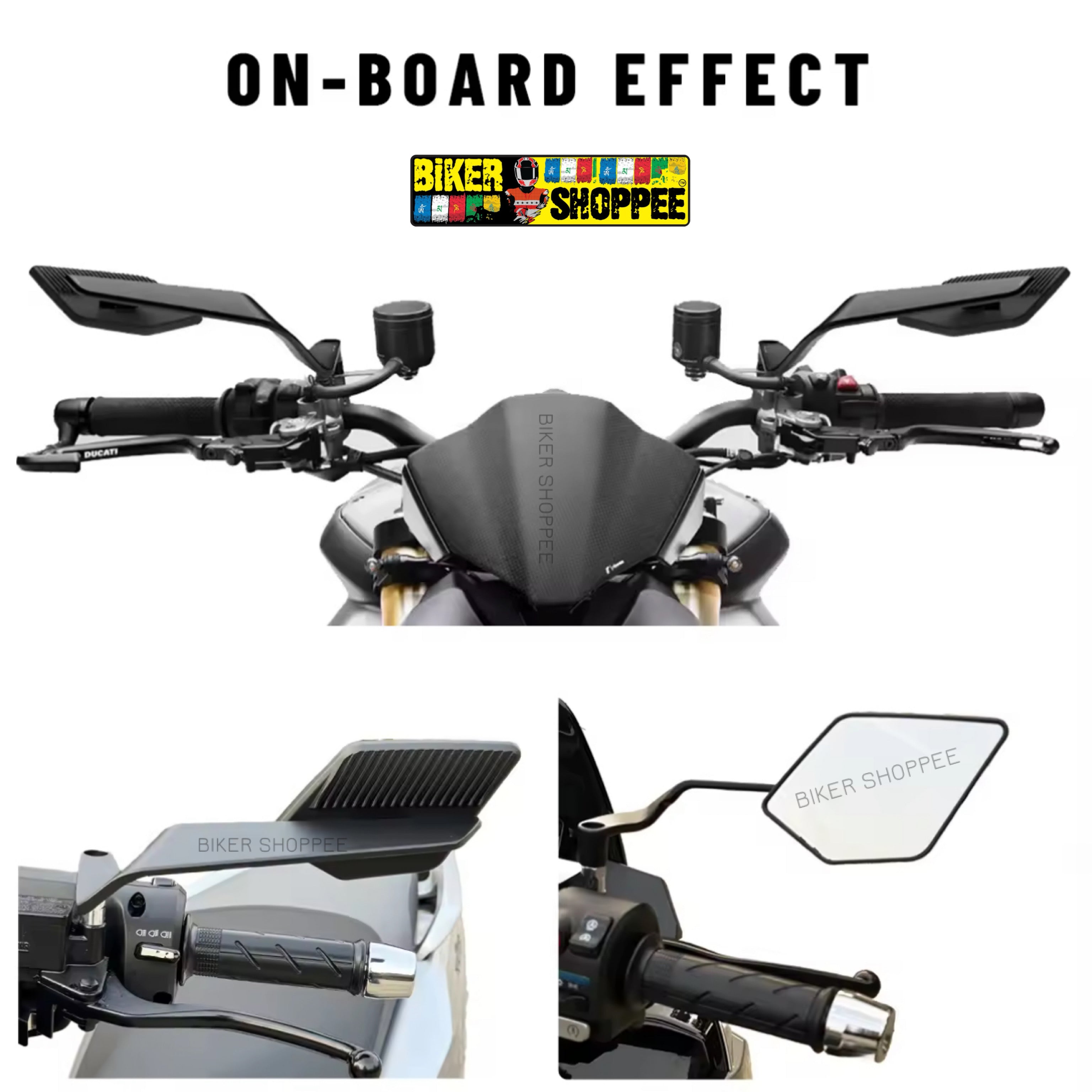 STEALTH MAX WING FIN REAR VIEW MIRROR (NAKED) – BiKER SHOPPEE