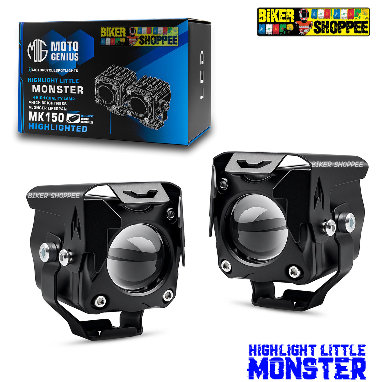 LITTLE MONSTER MK150 LED FOG LIGHT WITH WIRING AND SWITCH