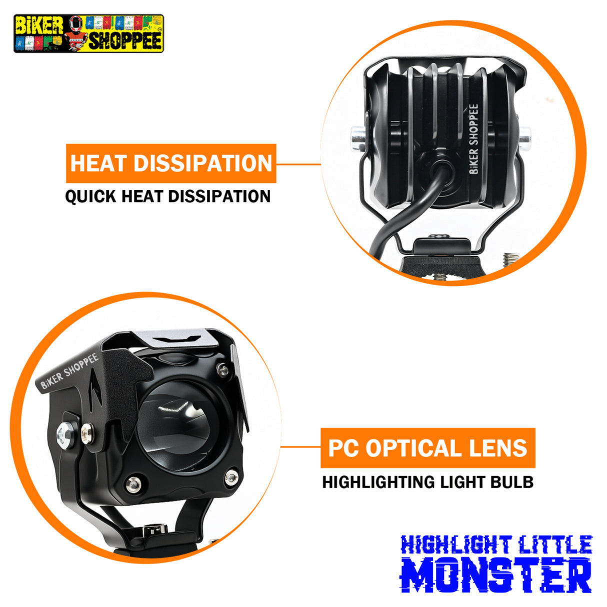 LITTLE MONSTER MK150 LED FOG LIGHT WITH WIRING AND SWITCH