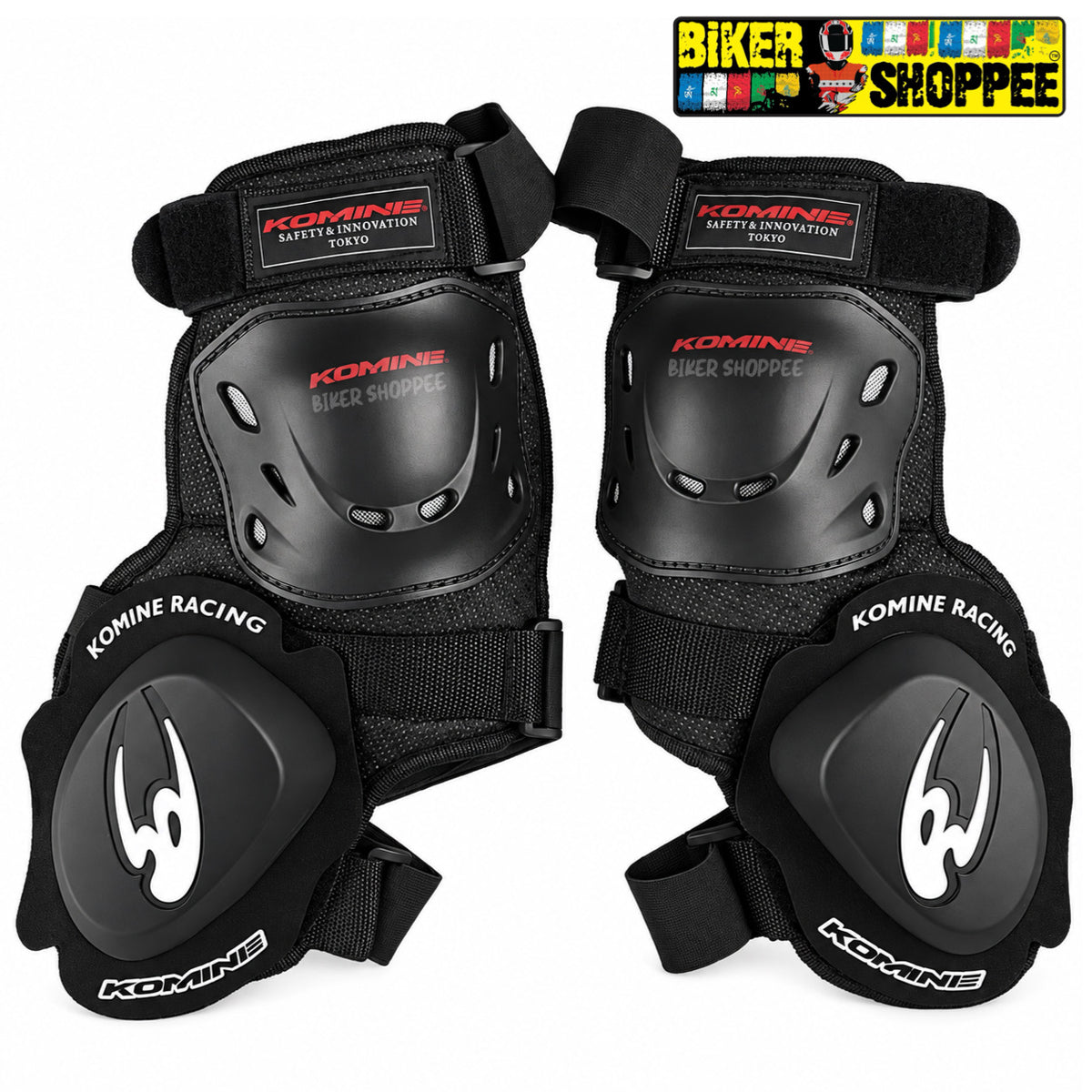 KOMINE SK-652 RACING PLUS MOTORCYCLE KNEE GUARD WITH KNEE SLIDERS | BIKER SHOPPEE