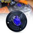 CNC Keyless Quick Release Fuel Tank Cap BLUE and Black for KTM Duke And KTM RC with Biker Shoppee Sticker