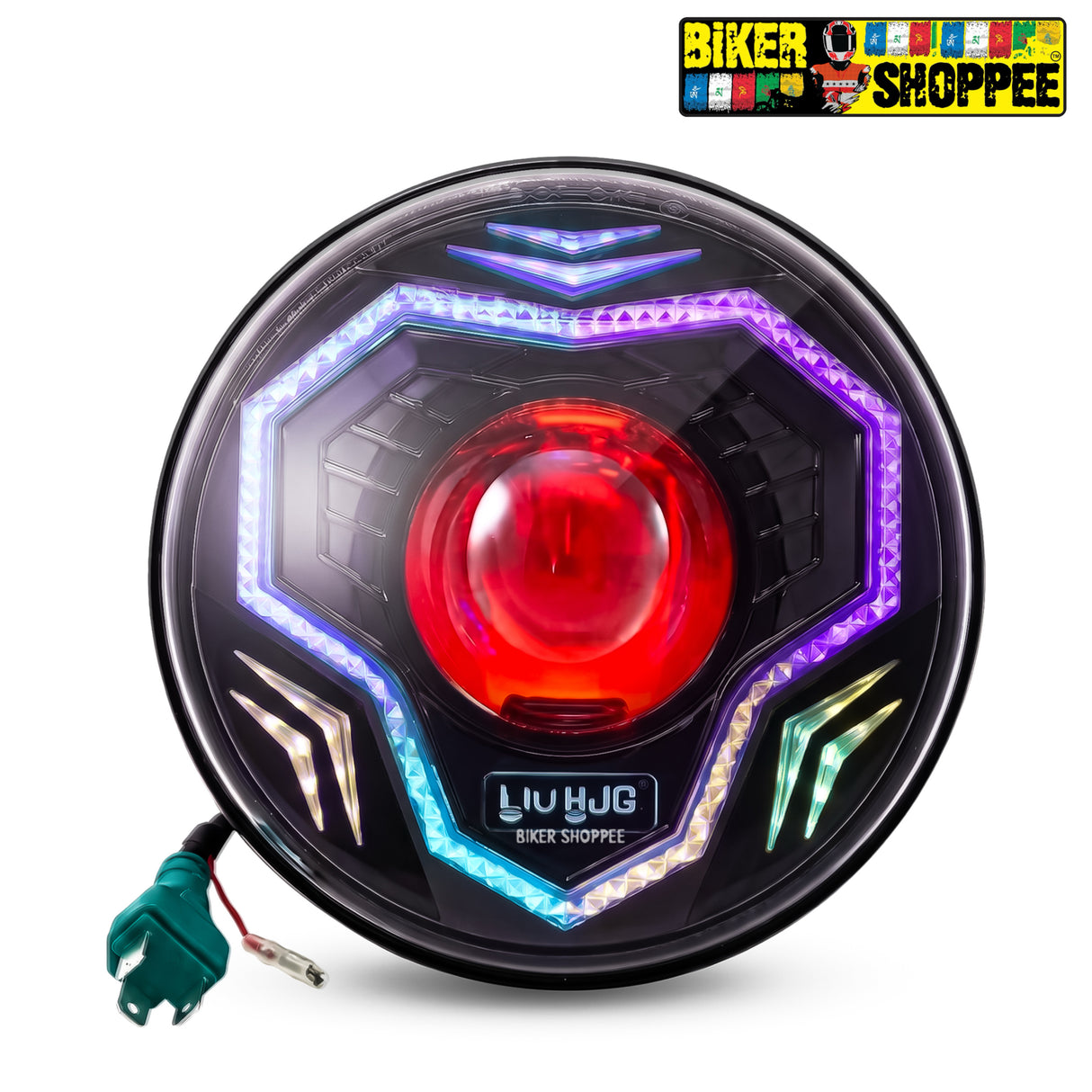 LIU HJG C-292 RGB ACCENT LIGHTING 7 INCH PRIME AI LED HEADLIGHT | BIKER SHOPPEE