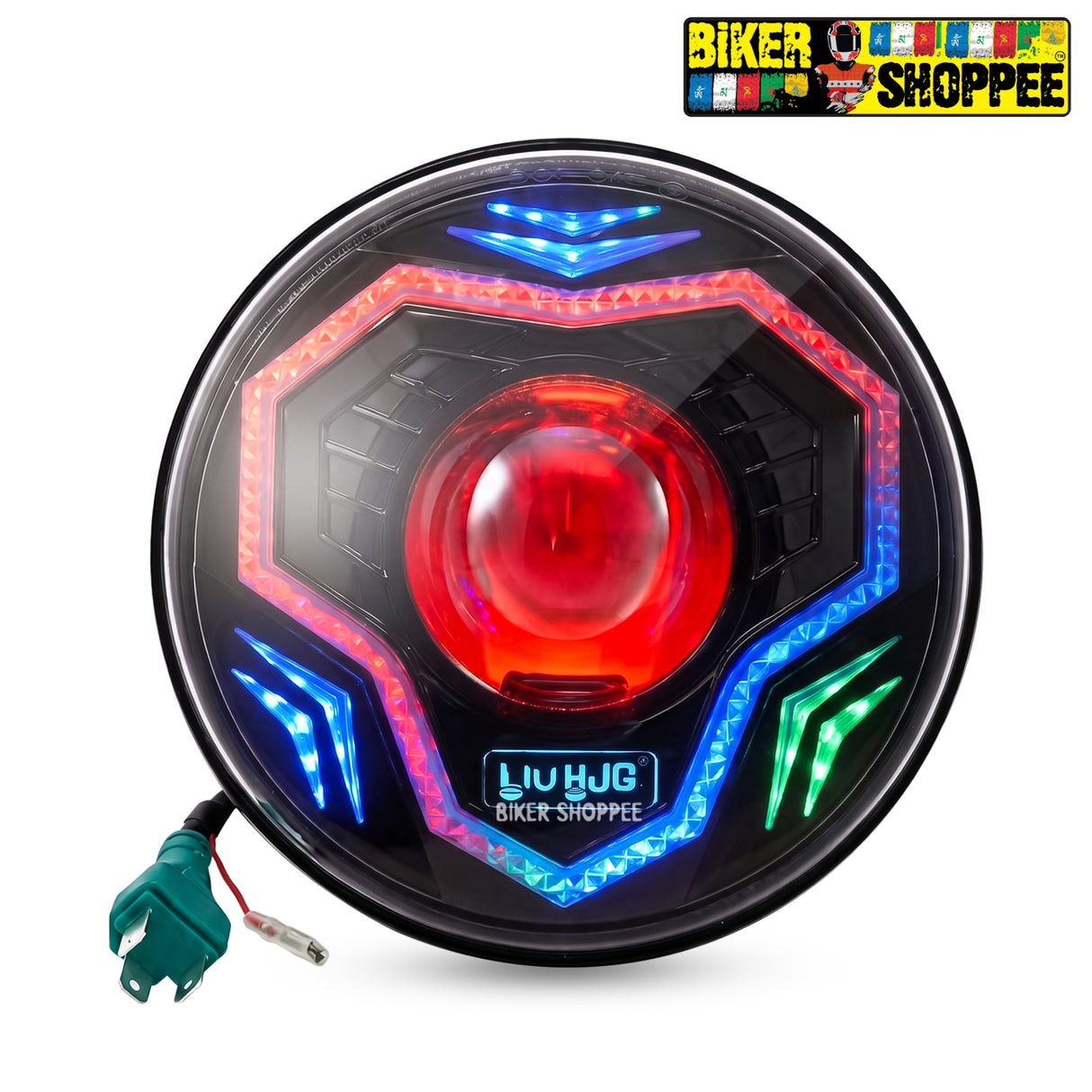 LIU HJG C-292 RGB ACCENT LIGHTING 7 INCH PRIME AI LED HEADLIGHT | BIKER SHOPPEE