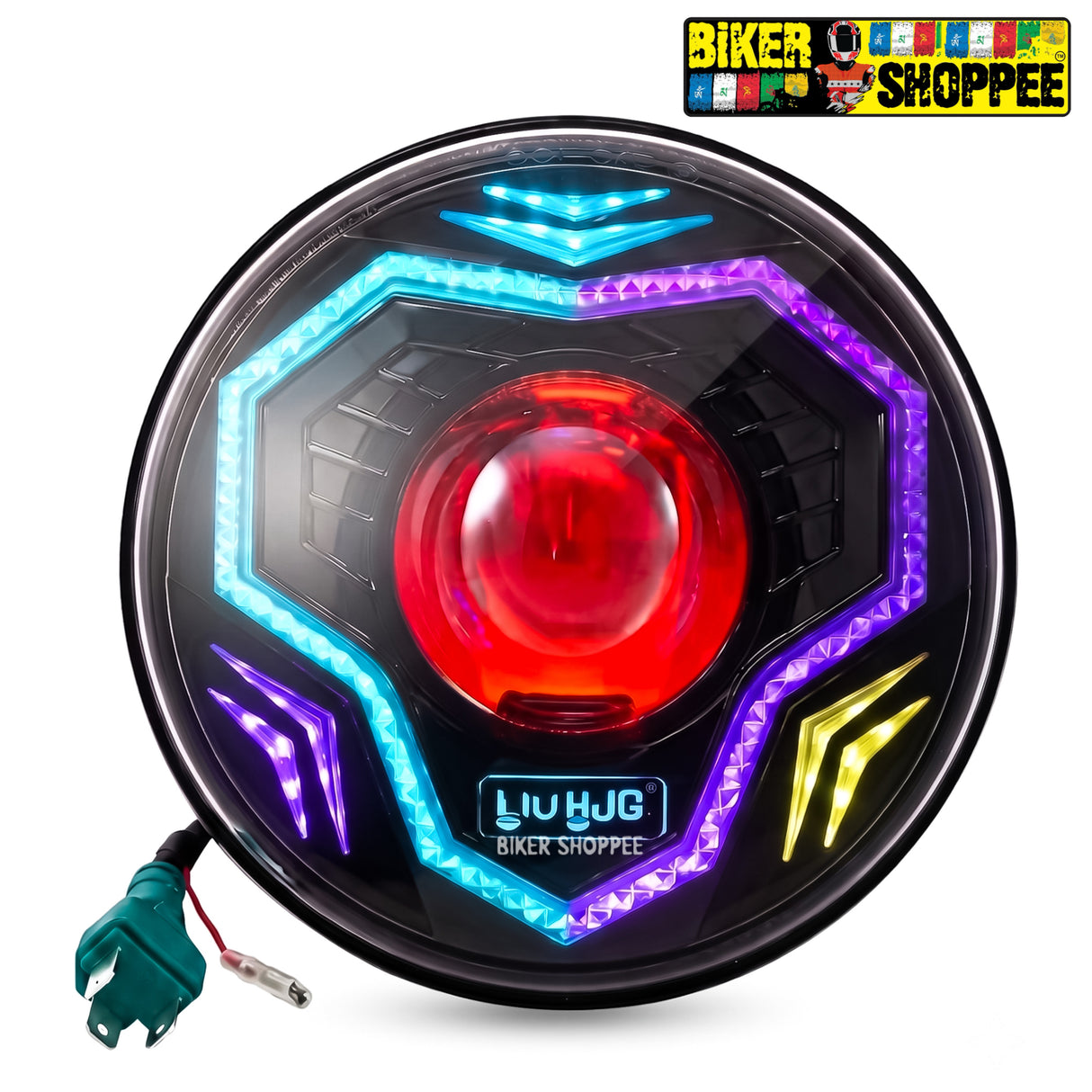 LIU HJG C-292 RGB ACCENT LIGHTING 7 INCH PRIME AI LED HEADLIGHT | BIKER SHOPPEE