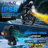 LIU HJG S65 Arachnid 4 lens motorcycle fog lights 80W yellow white beam with red devil eye original Biker Shoppee