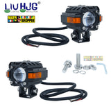 LIU HJG S59 Future Eye motorcycle fog lights 60W dual beam yellow white with red devil eye DRL and mounting brackets Biker Shoppee original