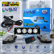 LIU HJG hammer 4 LED fog light 200W hybrid custom headlight with wireless remote control and strong magnetic base original Biker Shoppee