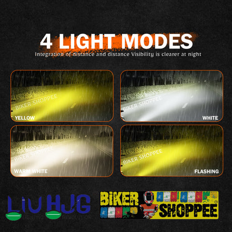 Four light mode examples with text and logos on a dark background
