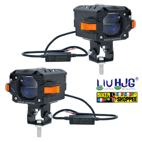LIU HJG P107 Supernova 120W motorcycle fog lights with red devil eye yellow white beam off road lights original Biker Shoppee