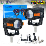 LIU HJG S-83 TITAN Motorcycle Fog Lights 80W Yellow White Beam With Red Devil Eye And DRL Indicator Mounting Brackets Original Biker Shoppee.