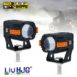 LIU HJG S-83 TITAN Motorcycle Fog Lights 80W Yellow White Beam With Red Devil Eye And DRL Indicator Mounting Brackets Original Biker Shoppee.