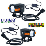 LIU HJG S-83 TITAN Motorcycle Fog Lights 80W Yellow White Beam With Red Devil Eye And DRL Indicator Mounting Brackets Original Biker Shoppee.