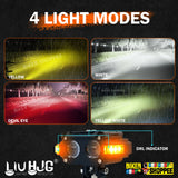 LIU HJG TWIN STRIKE S60 twin lens motorcycle fog lights with orange side DRL and red devil eye mounting kit original Biker Shoppee