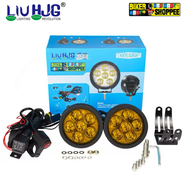 Best LIU HJG Yellow Fog Lights for touring. 6 LED waterproof aux lights with complete wiring harness & switch. 1-Year Warranty. Shop genuine accessories at Biker Shoppee.