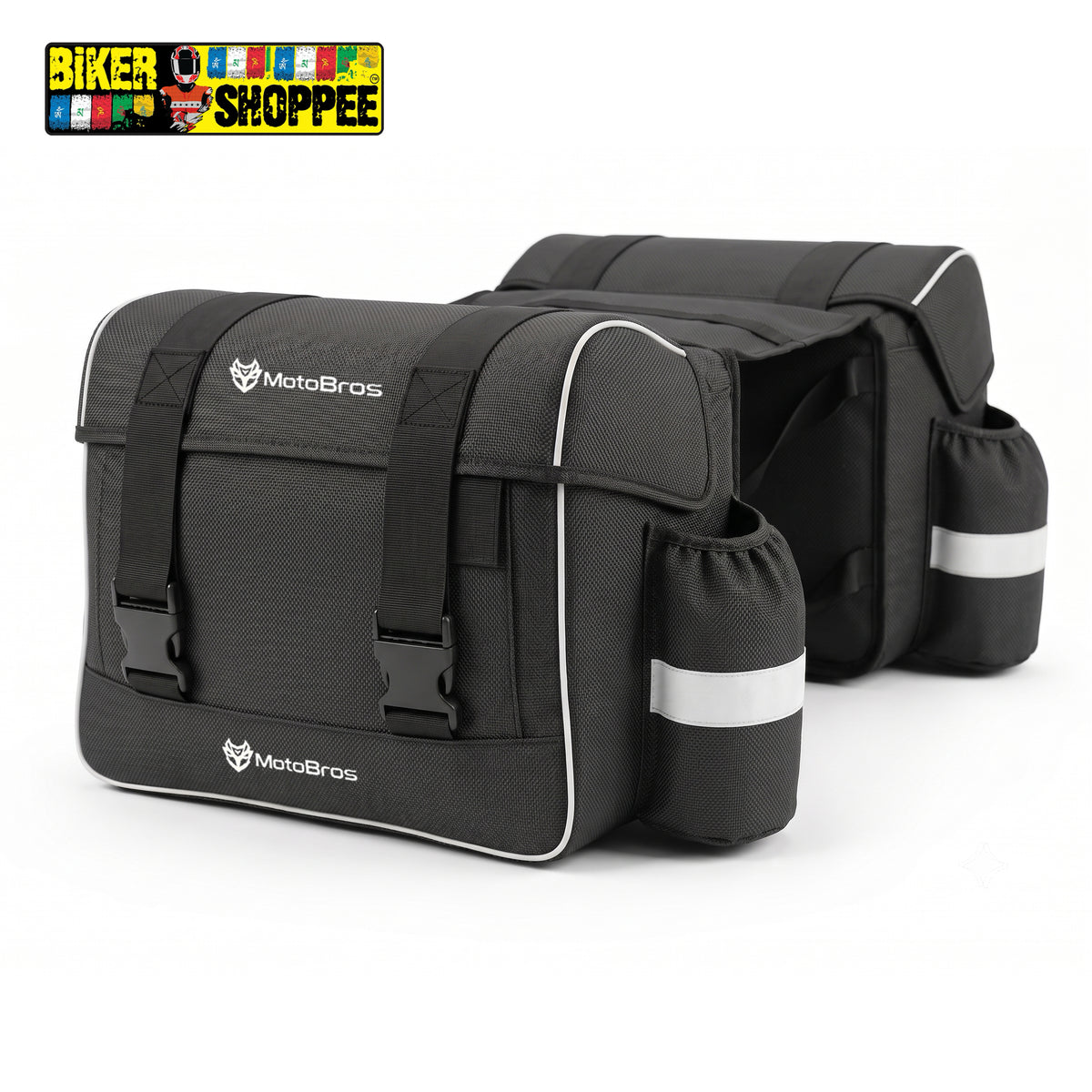 MOTOBROS 60L ECONOMY MOTORCYCLE SADDLE BAGS | BIKER SHOPPEE