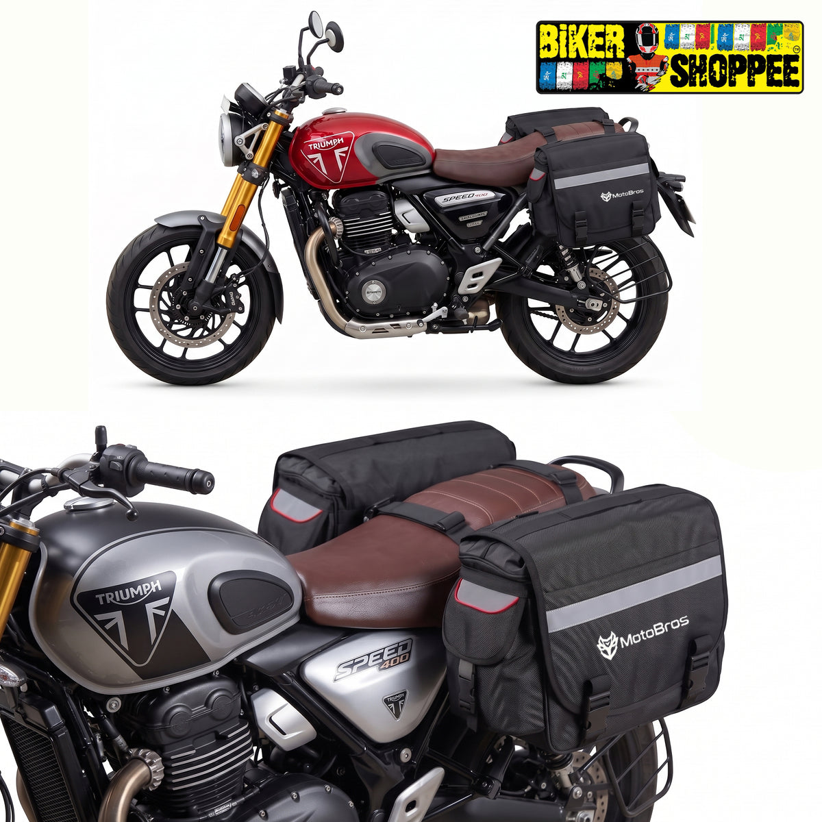 MOTOBROS 70L FLY MOTORCYCLE SADDLE BAGS | BIKER SHOPPEE