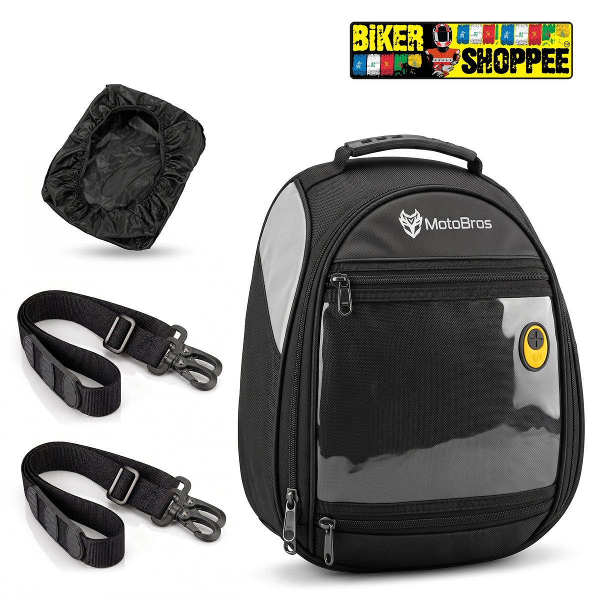 MOTOBROS FLY 15L EXPANDABLE MAGNETIC TANK BAG WITH RAIN COVER | BIKER SHOPPEE