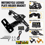 MOTORCYCLE UNIVERSAL CNC LED TAIL TIDY NUMBER PLATE HOLDER | BIKER SHOPPEE