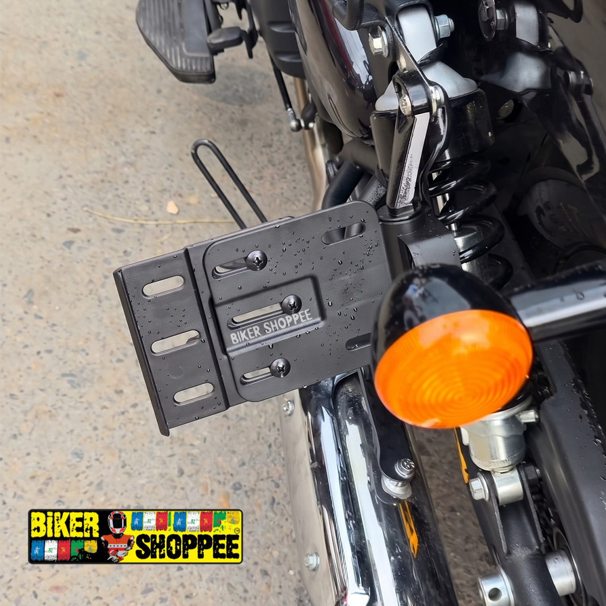UNIVERSAL MOTORCYCLE FOLDING SIDE NUMBER PLATE HOLDER WITH LED LIGHT | BIKER SHOPPEE
