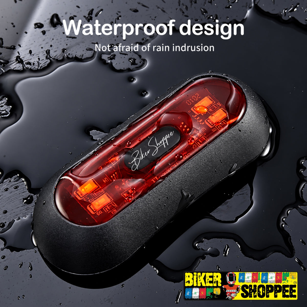 UNIVERSAL MOTORCYCLE HELMET LED WARNING LIGHT 3 MODE RED | BIKER SHOPPEE