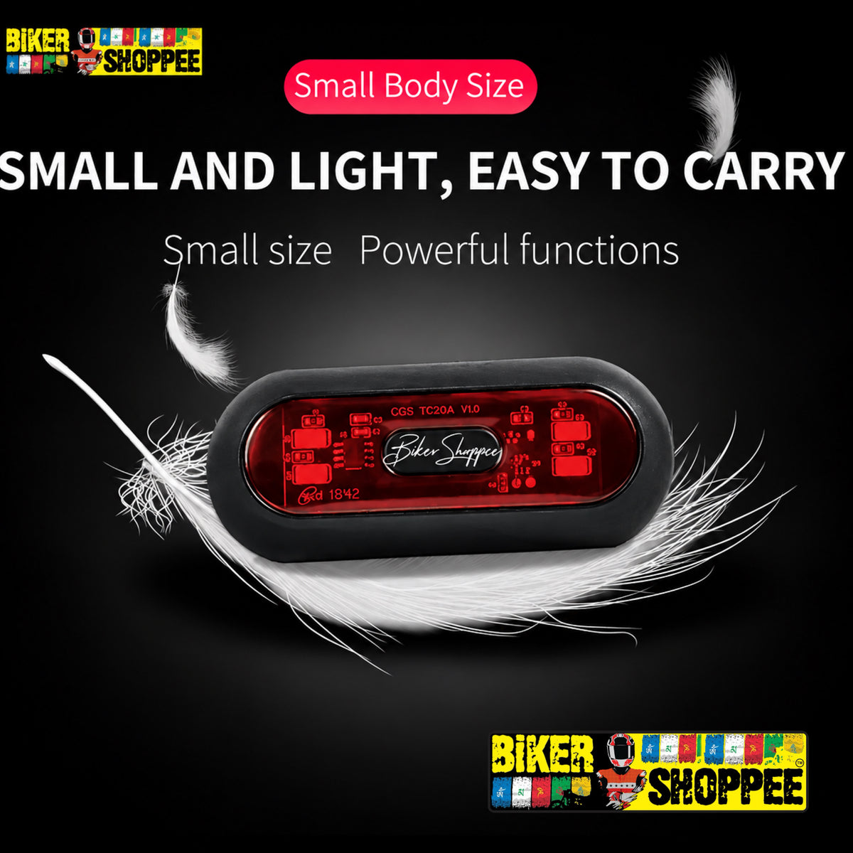 UNIVERSAL MOTORCYCLE HELMET LED WARNING LIGHT 3 MODE RED | BIKER SHOPPEE