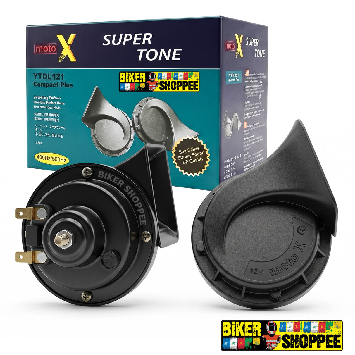 MOTOX UNIVERSAL TRUMPET HORN FOR MOTORCYCLE SUPER TONE | BIKER SHOPPEE