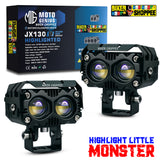 MOTO GENIUS JX130 QUAD SHOT LED FOG LIGHT PAIR | BIKER SHOPPEE