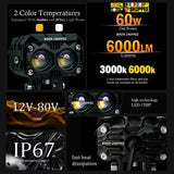 MOTO GENIUS JX130 QUAD SHOT LED FOG LIGHT PAIR | BIKER SHOPPEE