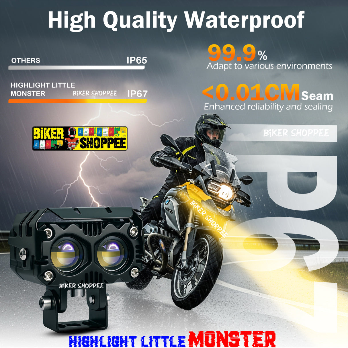 MOTO GENIUS JX130 QUAD SHOT LED FOG LIGHT PAIR | BIKER SHOPPEE
