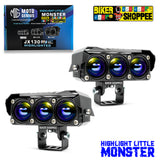 MOTO GENIUS JX130 TRI SHOT 80W LED FOG LIGHT PAIR | BIKER SHOPPEE