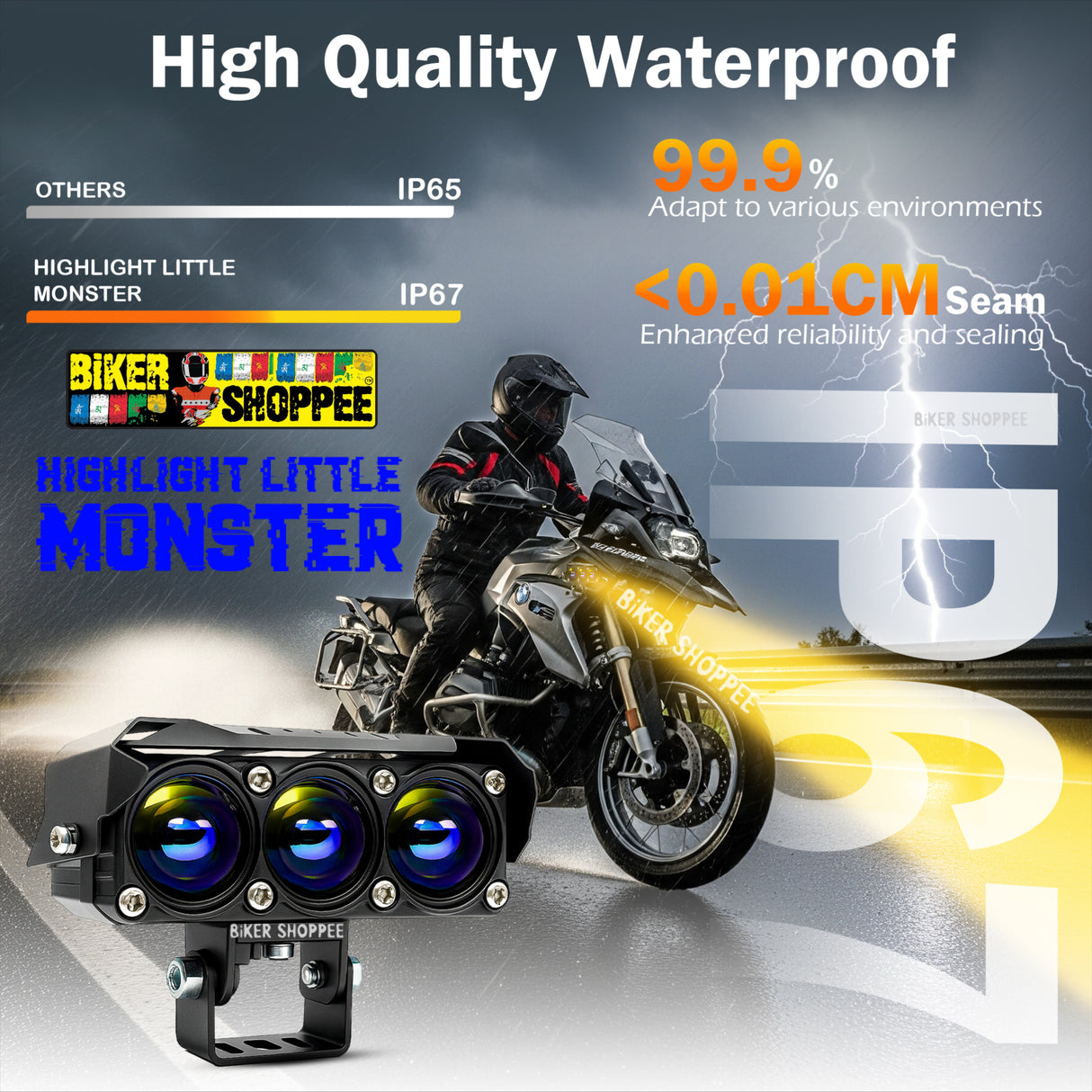 MOTO GENIUS JX130 TRI SHOT 80W LED FOG LIGHT PAIR | BIKER SHOPPEE