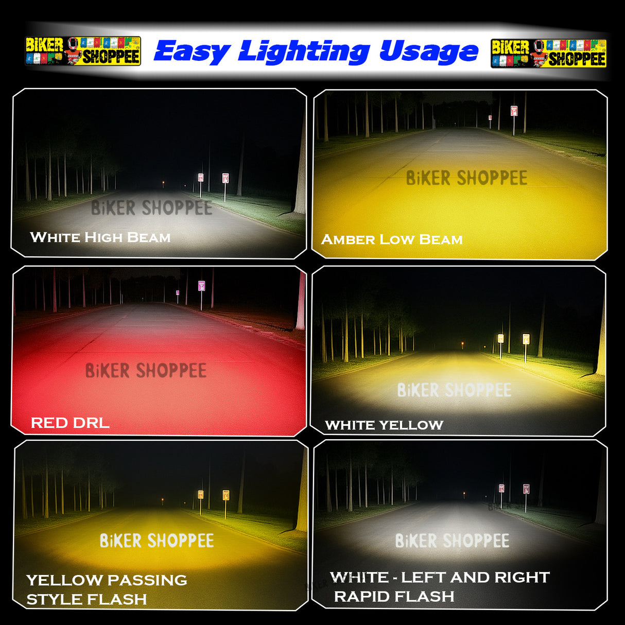 MOTO GENIUS MK05 LED FOG LIGHT WITH WIRING & LED SWITCH | BIKER SHOPPEE