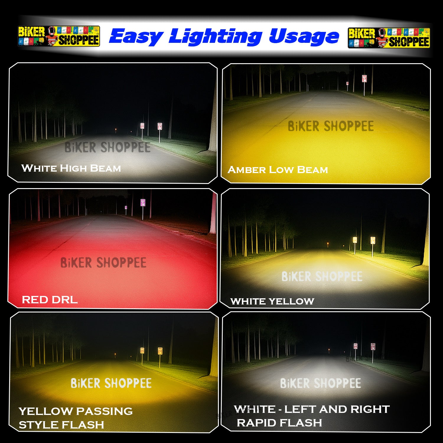 MOTO GENIUS MK05 LED FOG LIGHT WITH WIRING & LED SWITCH | BIKER SHOPPEE
