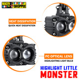 MOTO GENIUS MK05 LED FOG LIGHT WITH WIRING & LED SWITCH | BIKER SHOPPEE