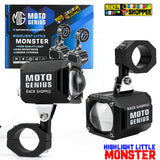 MOTO GENIUS MK07 SINGLE LENS 80W LED FOG LIGHT WITH WIRING HARNESS & LED SWITCH | BIKER SHOPPEE
