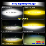 MOTO GENIUS MK07 SINGLE LENS 80W LED FOG LIGHT WITH WIRING HARNESS & LED SWITCH | BIKER SHOPPEE