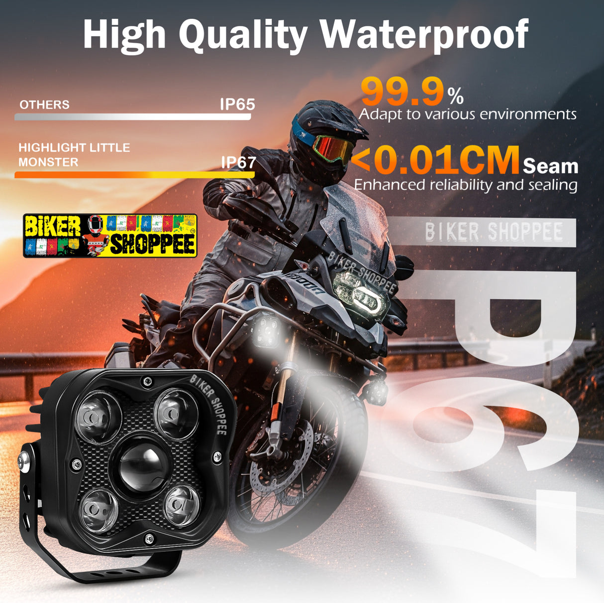 MOTO GENIUS TK500 OFFROAD 3 INCH LED FOG LIGHT WITH WIRING HARNESS & SWITCH | BIKER SHOPPEE