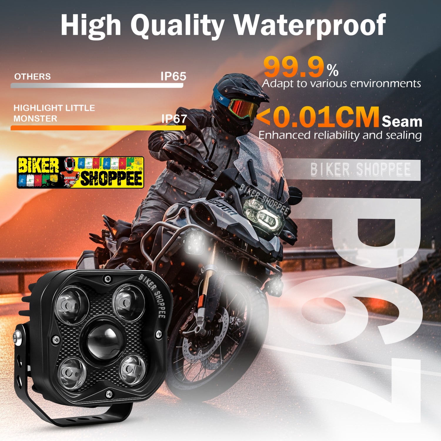 MOTO GENIUS TK500 OFFROAD 3 INCH LED FOG LIGHT WITH WIRING HARNESS & SWITCH | BIKER SHOPPEE